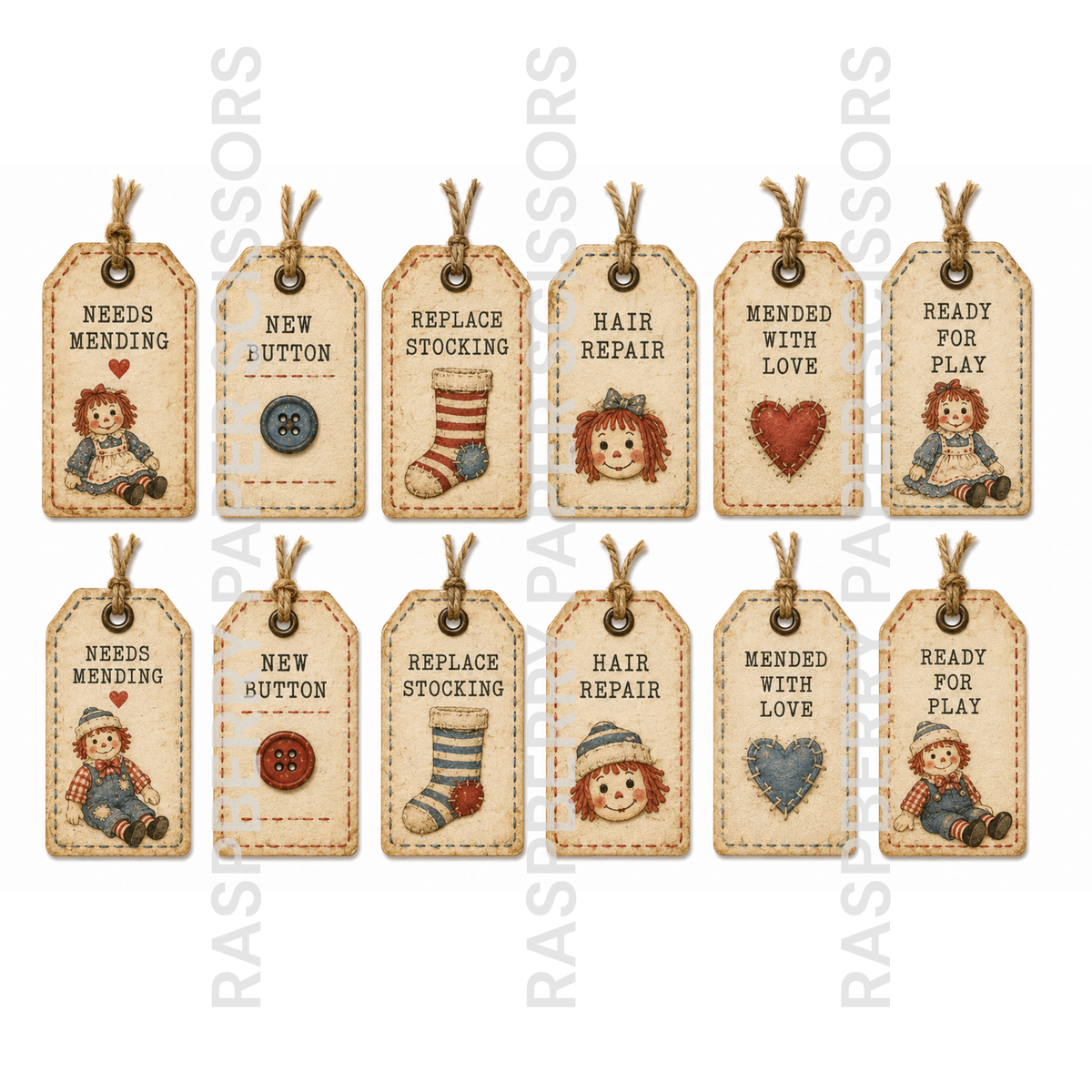 Raggedy Ann Arcola Dolls Digital Kit