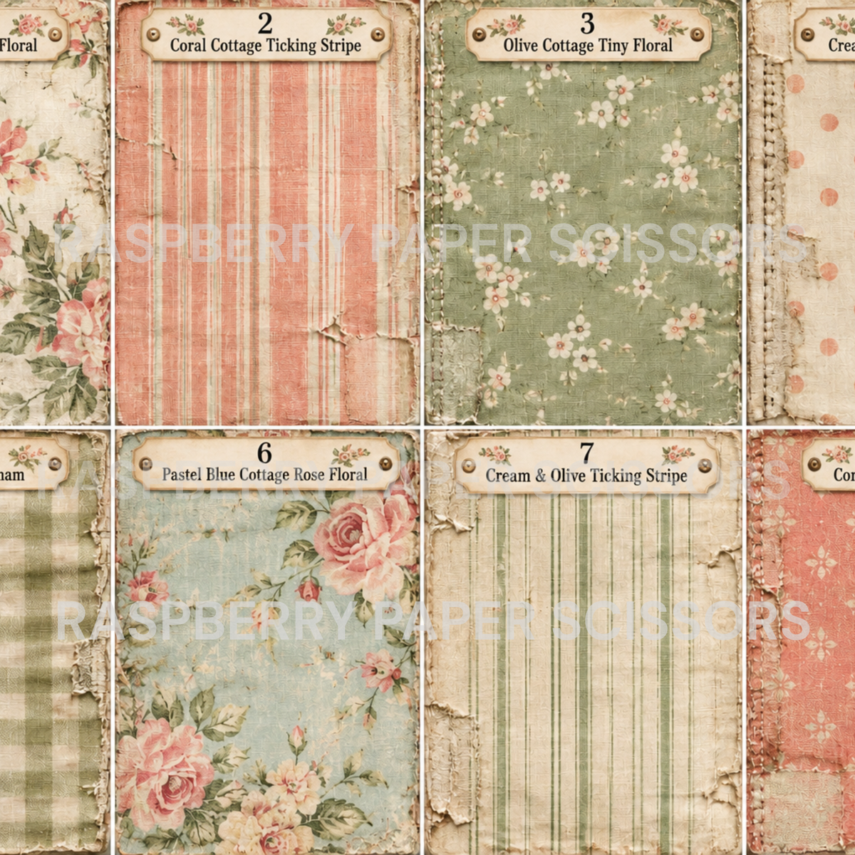Shabby Cottage Backgrounds Digital Kit