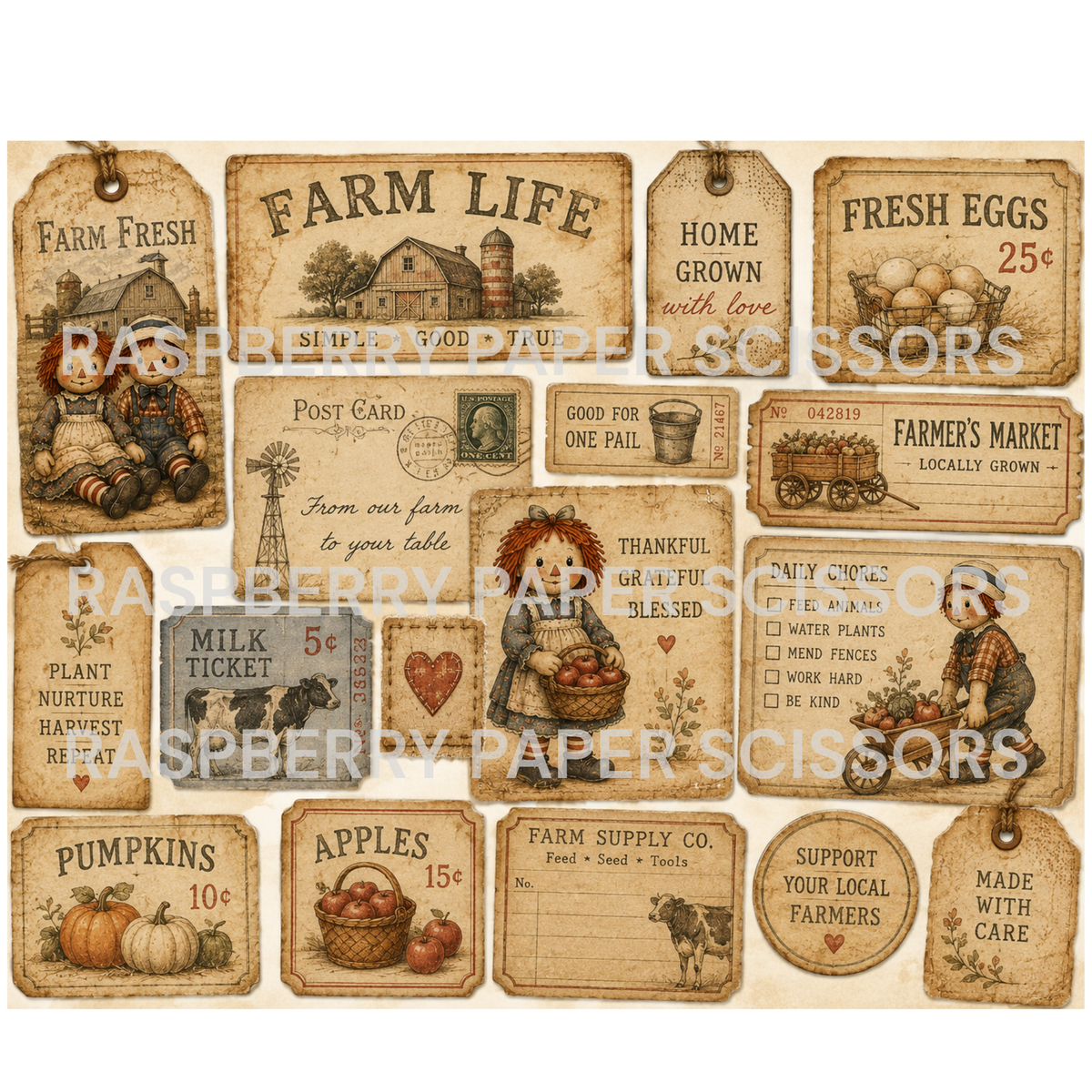 Raggedy Ann Arcola Dolls Digital Kit