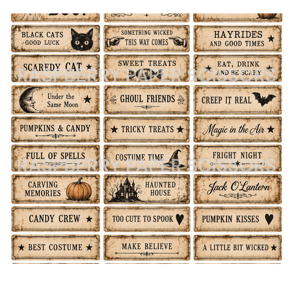 Vintage Trick or Treat Digital Kit