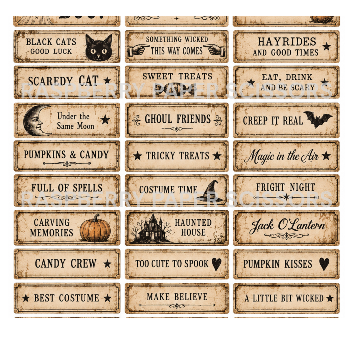 Vintage Trick or Treat Digital Kit