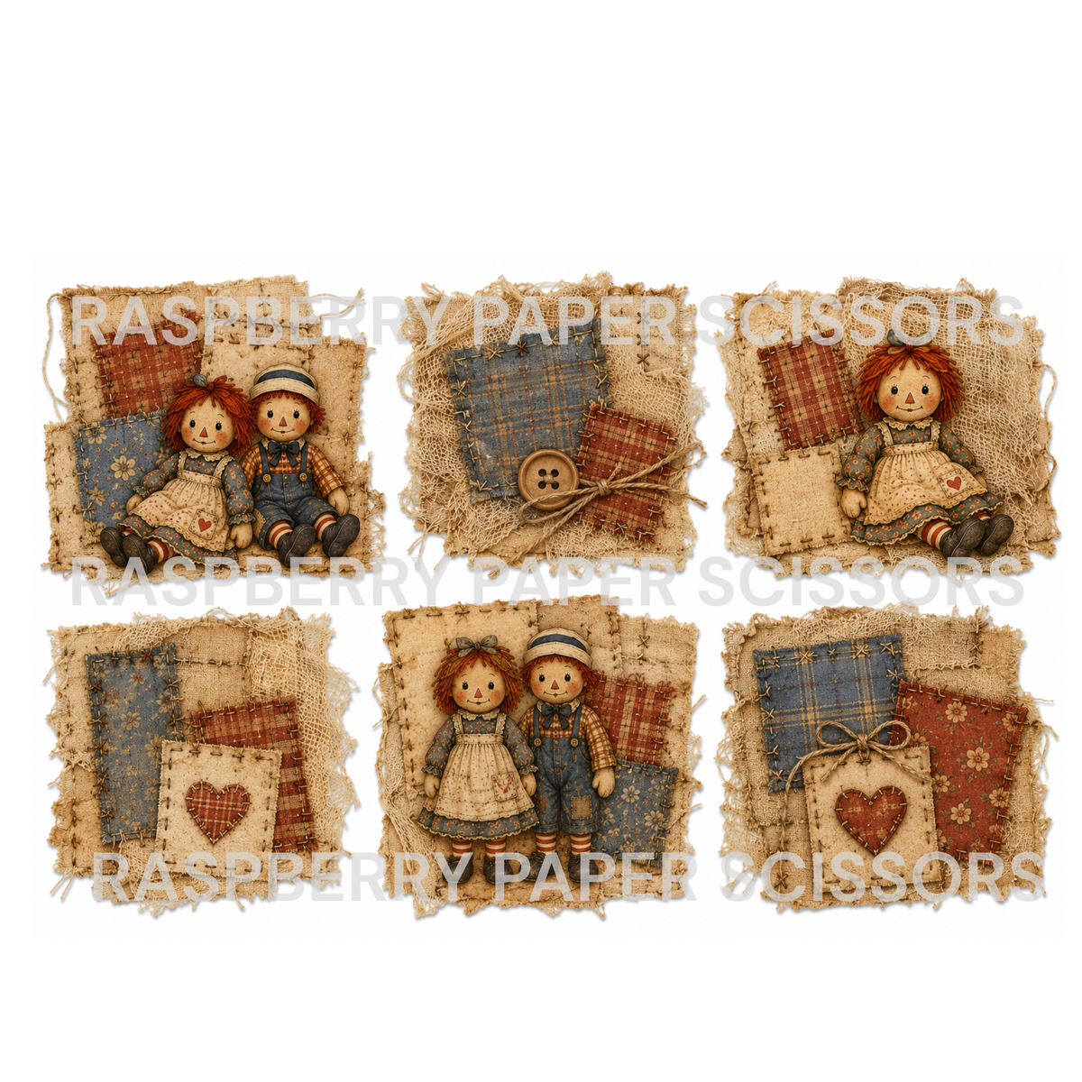 Raggedy Ann Arcola Dolls Digital Kit