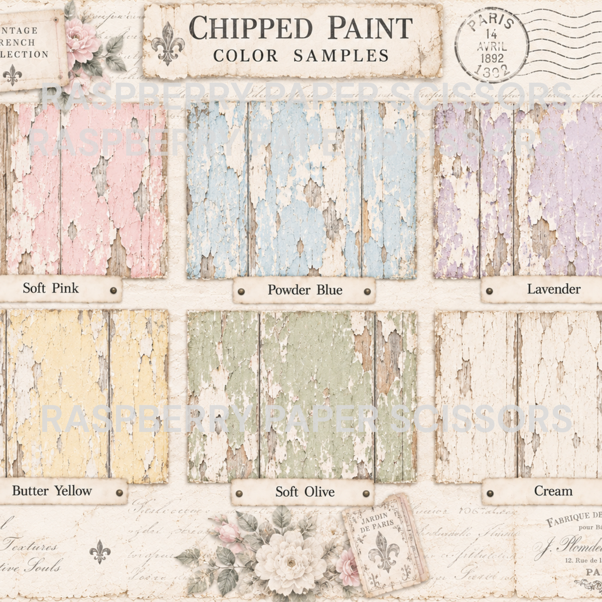 Shabby Cottage Backgrounds Digital Kit